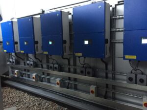 Solar inverters installed in plant room