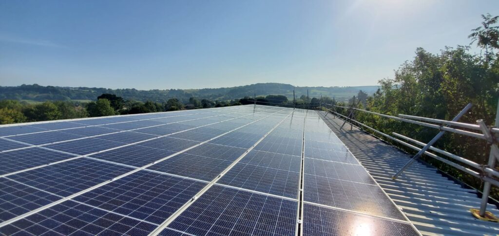 Solar Panel Installation on Beaminster School, Dorset