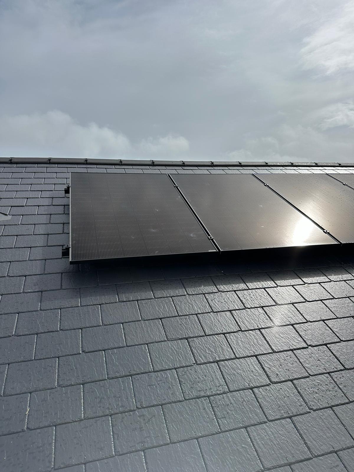 All black solar panels installed on customer's roof.